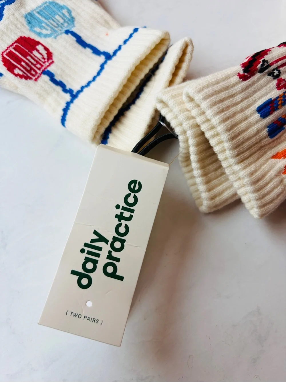 NWT Anthropologie Daily Practice Ski Icon Colorblock Socks, Set of 2